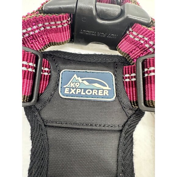 K9 Explorer Adjustable Dog Harness Pink Black Nylon Padded Chest Reflective Harn - Picture 2 of 7